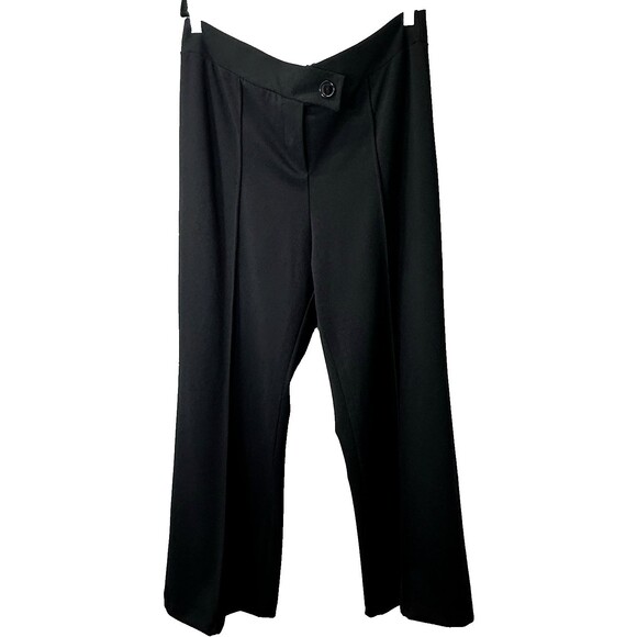 Fashion Nova Call It Even Wide Leg Dress Pants Black Size 2X Stylish Altered Hem - Picture 1 of 16